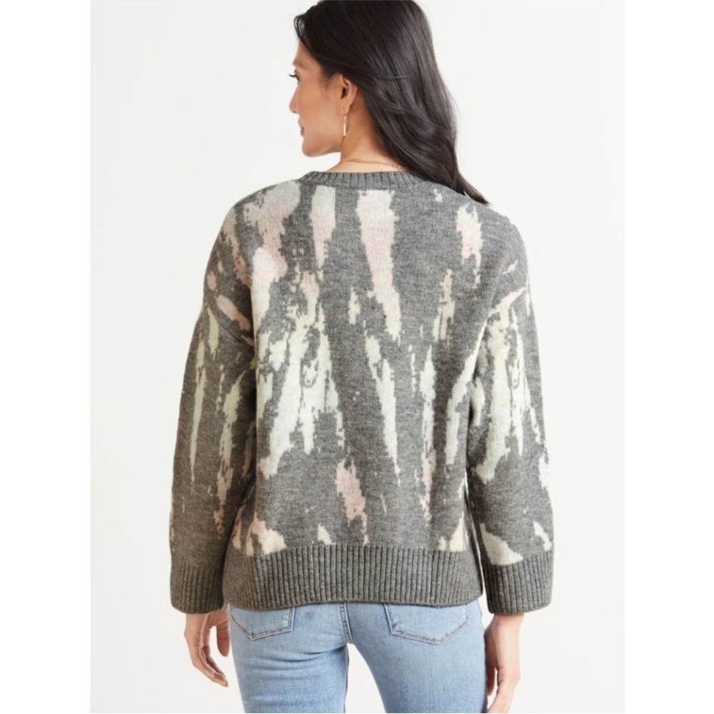 Rails Perci Tie Dye Wool Blend Cozy Crewneck Sweater Grey Pink Mint Sz XL - Picture 3 of 7